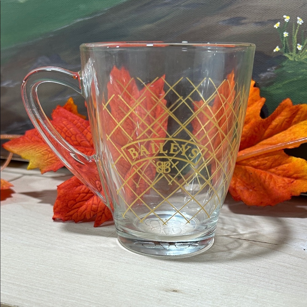 BAILEYS Clear Glass Mug with Gold Pattern